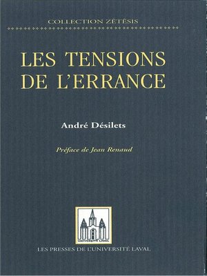 cover image of Tensions de l'errance Les